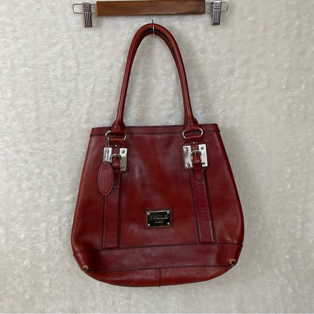 Pelle Studio Red Genuine Leather Shoulder Bag Zip Back
